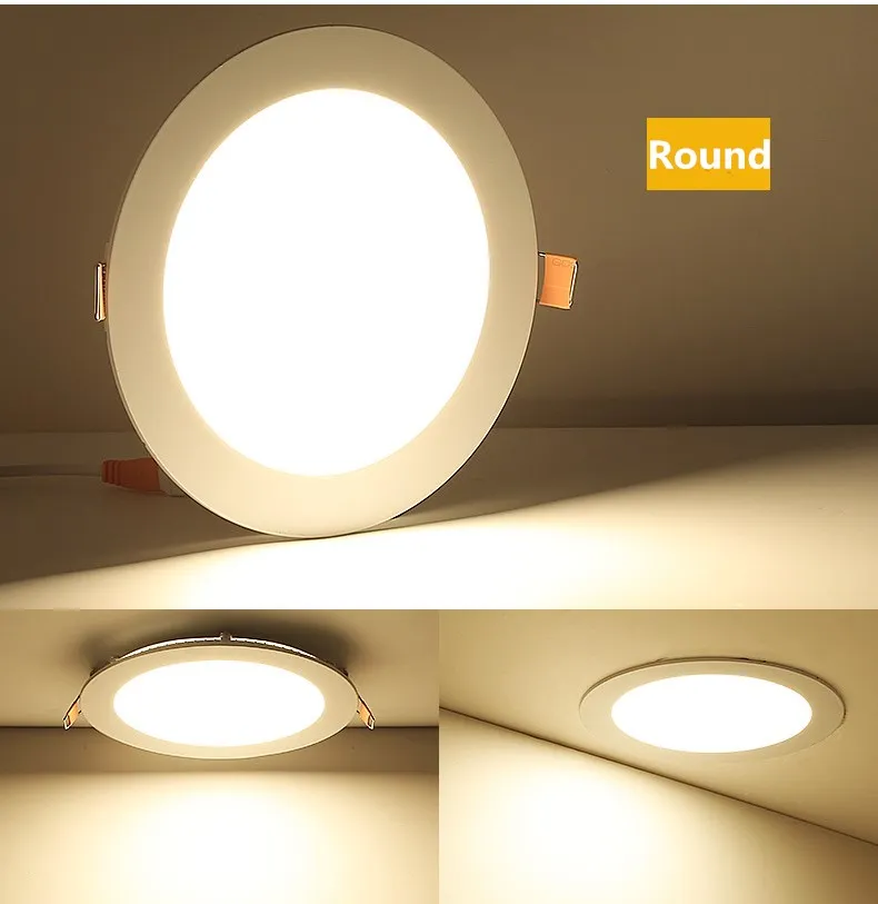 12W Recessed LED Round Panel Light with Non-Dimmable or Triac Dimmable