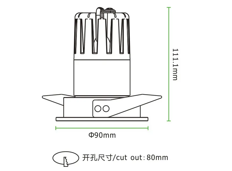 2020 Newest Design Round Anti Glare COB Downlights 12W 3000K Warm White for Hotel Lighting