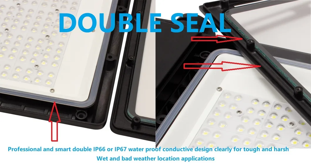 Copper Free Aluminum Die-Cast Heat-Sink Housing 120-145lm/W Super Bright CREE Osram LED Flood Light with Adaptor Bracket Mount Dock Lighting Lamp 220V IP67