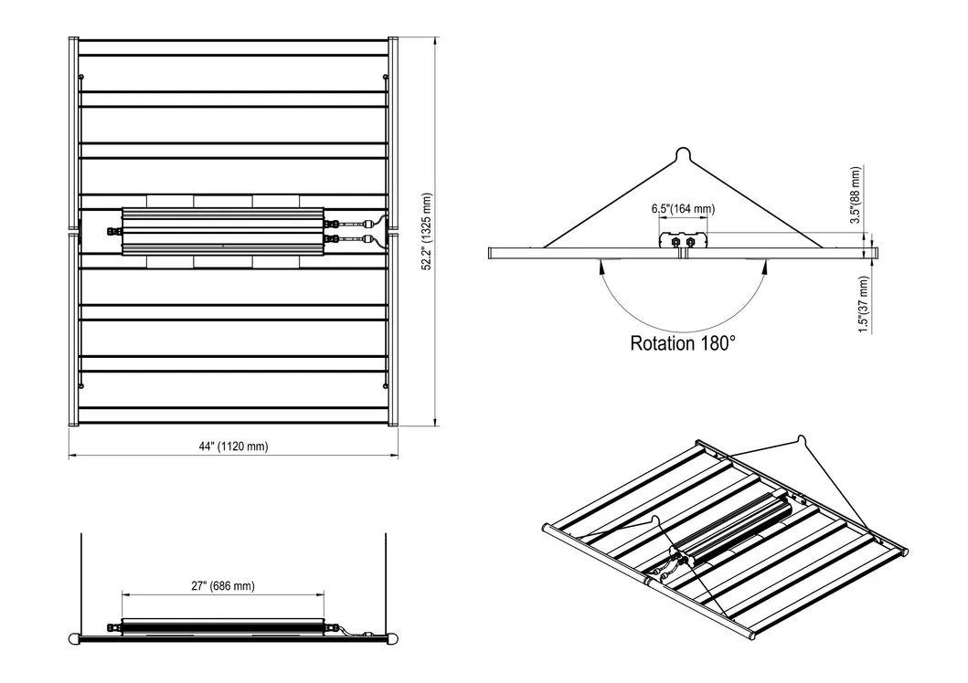 ETL Approved 800W Gavita Full Spectrum Best LED Plant Grow Bar Lights 0-10V Dimmable Work with Trolmaster Controller