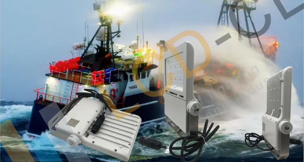 Manufacturing LED Outdoor Marine Flood Light IP66 Rescue LED Mobile Light 20V-24V 80W/100W/150W/200W for Working Floodlight with 5years Warranty LED Lamps