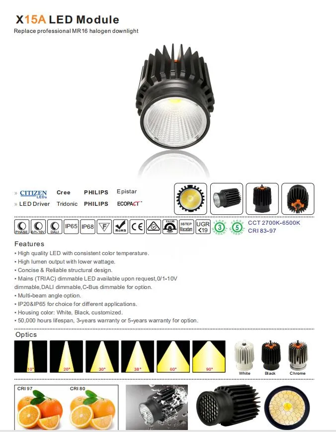 SAA Certified 15W LED COB Downlight MR16 Module Ceiling Light LED Module