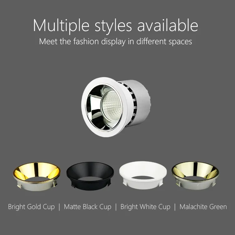 Sdcm 3 Citizen COB CRI 90 Ra 95 3W 5W 3500K 24 Degree 38 Degree Recessed LED Downlight