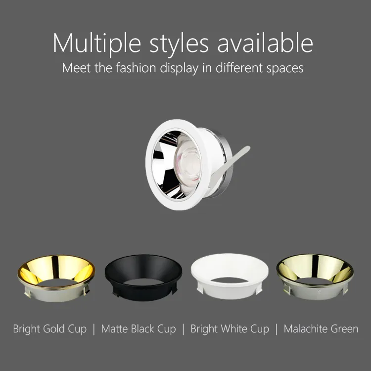 Sdcm 3 Citizen COB CRI 90 Ra 95 3W 5W 3500K 24 Degree 38 Degree Recessed LED Downlight