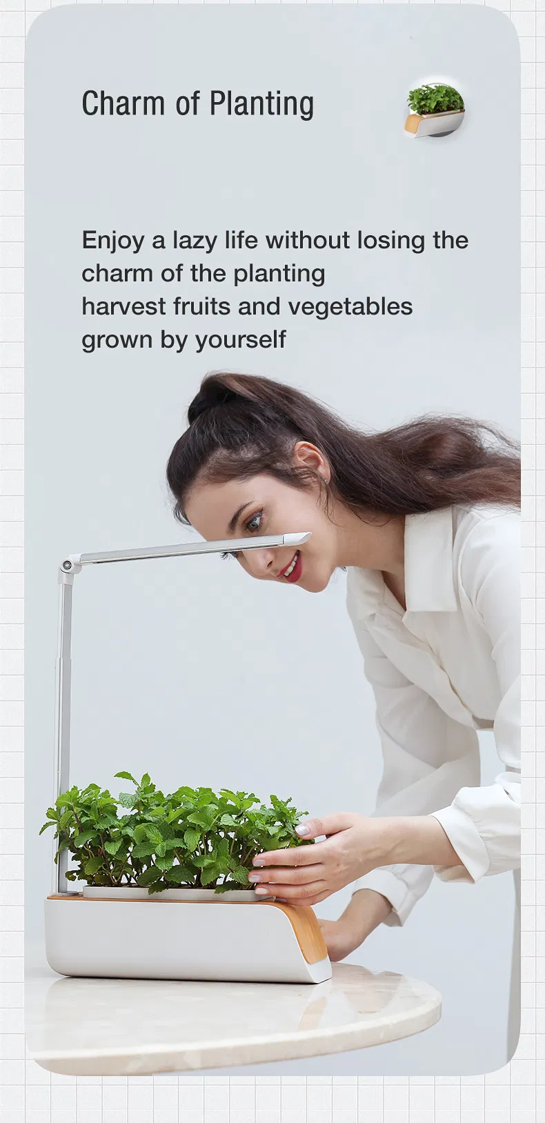 Smart Planter All in One Integrated Hydroponic Grow Light LED Lamp Garden