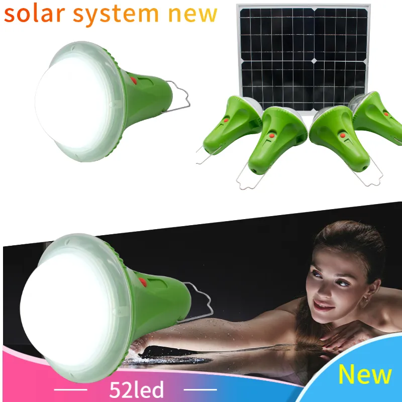 Solar Power System Lights with Remote Controller IP55 Outdoor Lamp