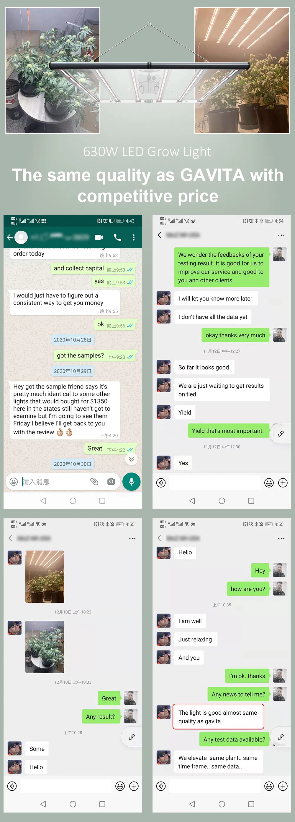 Zero Complaint Same Quality as Gavita Full Spectrum LED Grow Panel Light (800W) for Indoor Plants